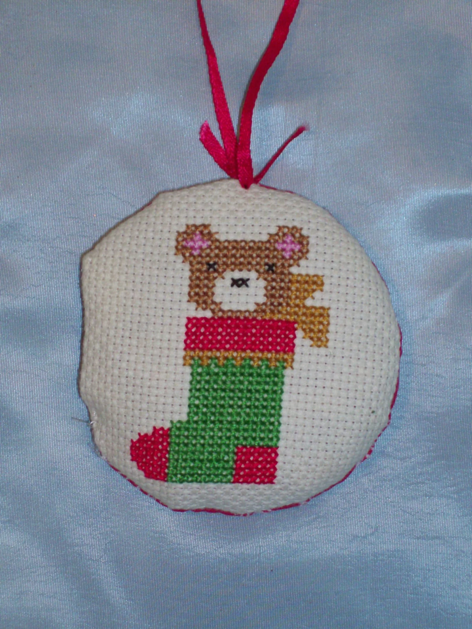 
Rustic Bear in Stocking Ornament